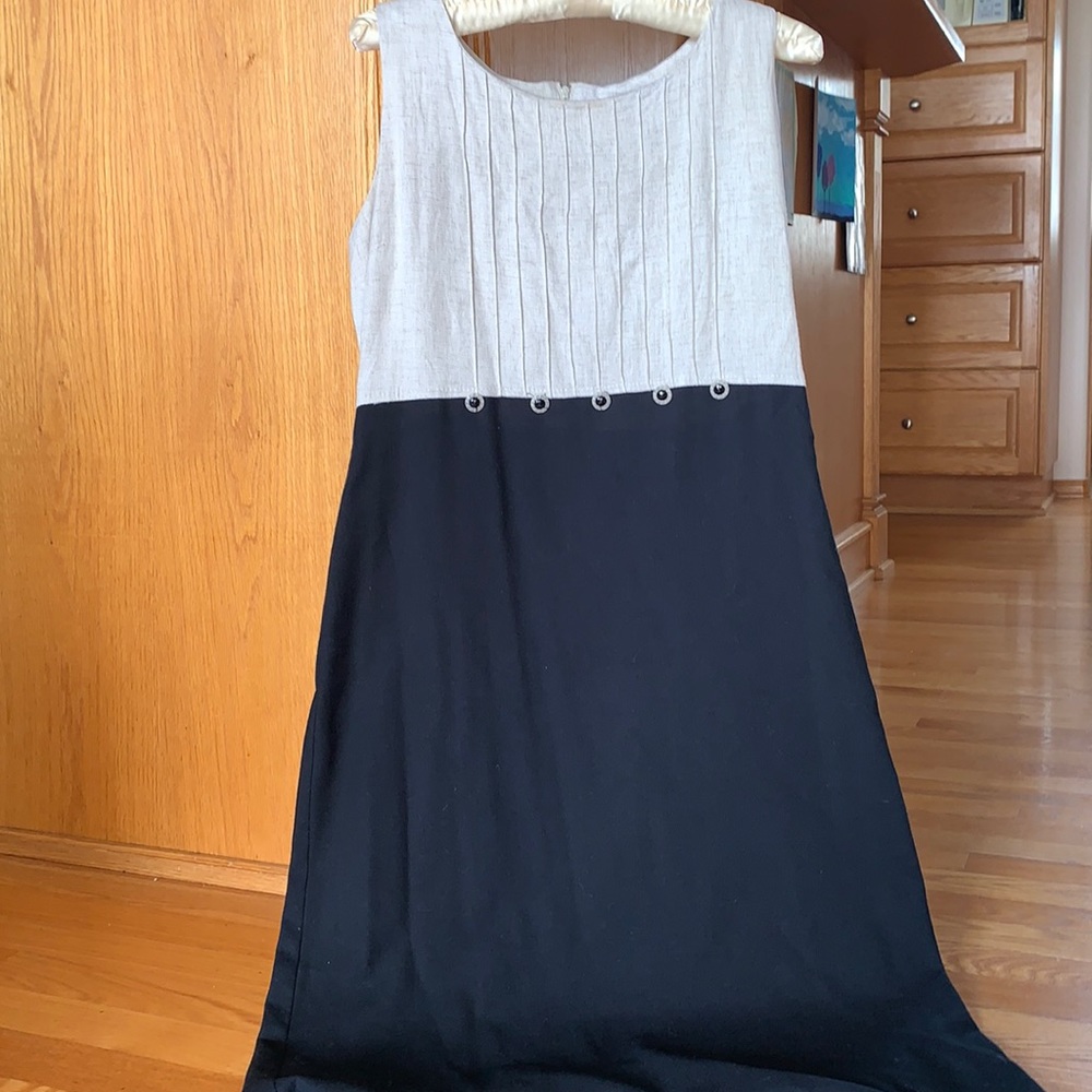 Cream and Black Dress with Elegant Design
